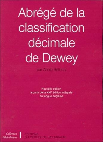 Abrégé de la classification décimale de dewey